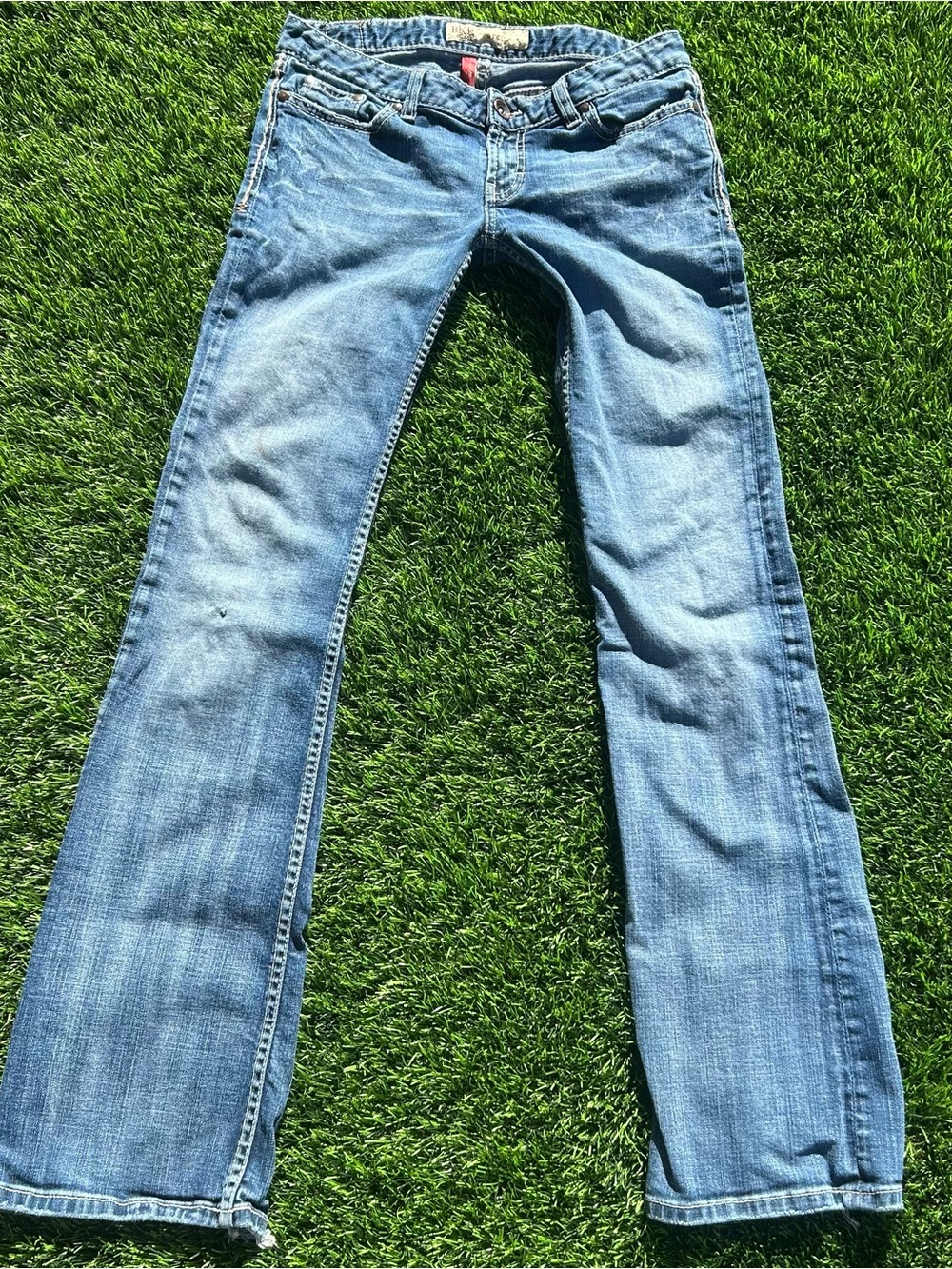 BKE Light Blue Bootcut Jeans with Embroidered Back Pockets - Picture 3 of 9